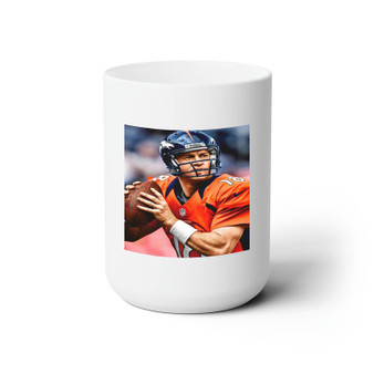 Peyton Manning Denver Broncos Football Player Custom White Ceramic Mug 15oz Sublimation BPA Free
