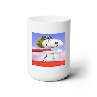 Snoopy The Peanuts Custom White Ceramic Mug 15oz Sublimation BPA Free