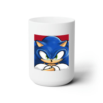 Sonic The Hedgehog Face New Custom White Ceramic Mug 15oz Sublimation BPA Free