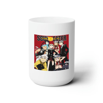 Soul Eater Red Backgroun New Custom White Ceramic Mug 15oz Sublimation BPA Free