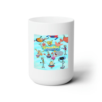 Spongebob Squarepants All Characters Custom White Ceramic Mug 15oz Sublimation BPA Free