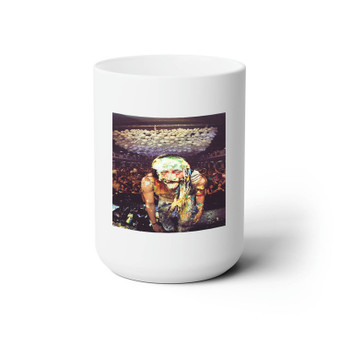 Steve Aoki Cake Face Art Custom White Ceramic Mug 15oz Sublimation BPA Free