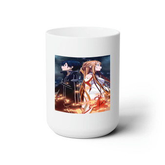 Sword Art Online Kirito and Asuna New Custom White Ceramic Mug 15oz Sublimation BPA Free