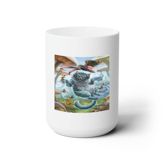 The Cheshire Cat Alice in Wonderland Custom White Ceramic Mug 15oz Sublimation BPA Free