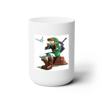 The Legend of Zelda Ocarina of Time Link Custom White Ceramic Mug 15oz Sublimation BPA Free