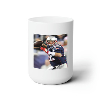 Tom Brady New England Patriots Football Player Custom White Ceramic Mug 15oz Sublimation BPA Free