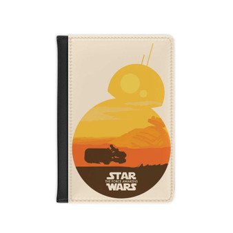 BB8 Star Wars The Force Awakens New Custom PU Faux Leather Passport Cover Wallet Black Holders Luggage Travel