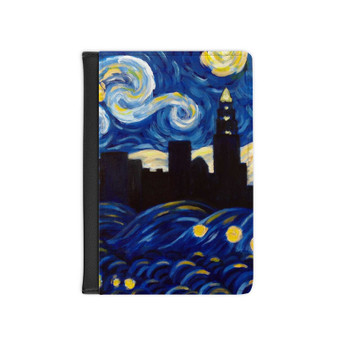 Charlotte Starry Night Custom PU Faux Leather Passport Cover Wallet Black Holders Luggage Travel