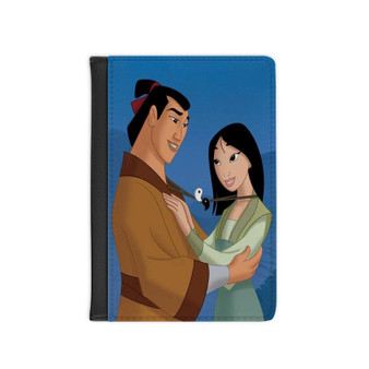 Disney Mulan and Prince Custom PU Faux Leather Passport Cover Wallet Black Holders Luggage Travel