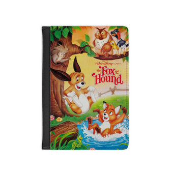 Disney The Fox and the Hound Custom PU Faux Leather Passport Cover Wallet Black Holders Luggage Travel