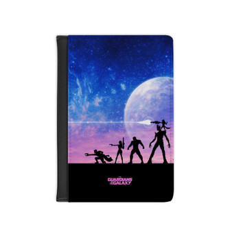 Guardians of The Galaxy Silhouette Custom PU Faux Leather Passport Cover Wallet Black Holders Luggage Travel
