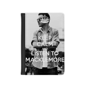Keep Calm Macklemore Custom PU Faux Leather Passport Cover Wallet Black Holders Luggage Travel