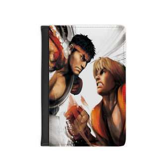 Ken and Ryu Street Fighter Custom PU Faux Leather Passport Cover Wallet Black Holders Luggage Travel