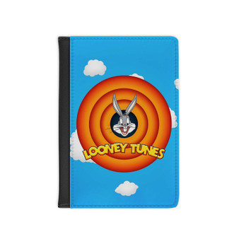 Looney Tunes Bugs Bunny Custom PU Faux Leather Passport Cover Wallet Black Holders Luggage Travel