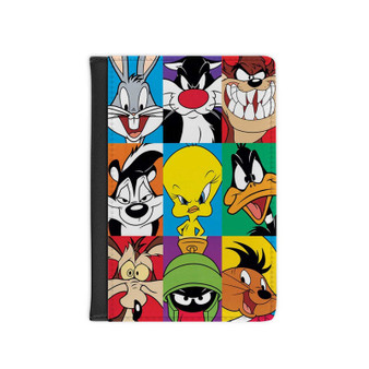 Looney Tunes Characters Custom PU Faux Leather Passport Cover Wallet Black Holders Luggage Travel