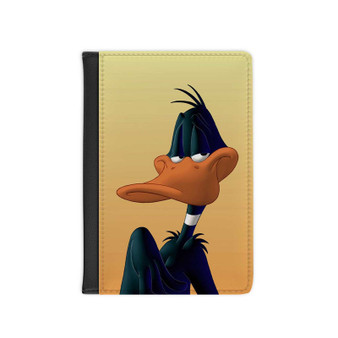 Looney Tunes Daffy Duck Custom PU Faux Leather Passport Cover Wallet Black Holders Luggage Travel