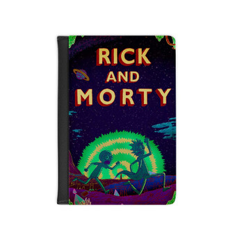 Rick and Morty Run Custom PU Faux Leather Passport Cover Wallet Black Holders Luggage Travel
