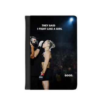 Ronda Rousey Quotes Custom PU Faux Leather Passport Cover Wallet Black Holders Luggage Travel