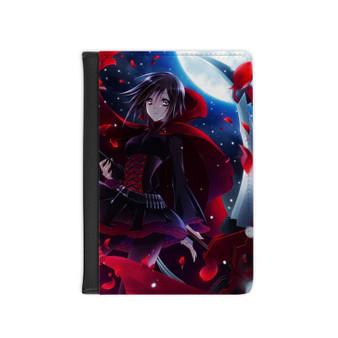 Rwby Ruby Custom PU Faux Leather Passport Cover Wallet Black Holders Luggage Travel