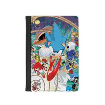 Sonic The Hedgehog All Characters Custom PU Faux Leather Passport Cover Wallet Black Holders Luggage Travel