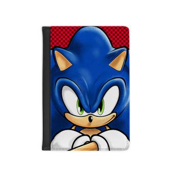 Sonic The Hedgehog Face New Custom PU Faux Leather Passport Cover Wallet Black Holders Luggage Travel