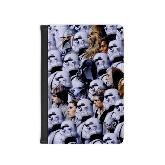 Star Wars Characters With Troopers Custom PU Faux Leather Passport Cover Wallet Black Holders Luggage Travel