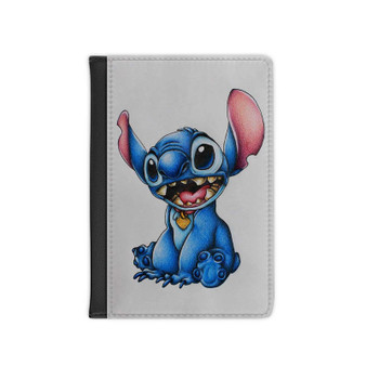 Stitch Disney New Custom PU Faux Leather Passport Cover Wallet Black Holders Luggage Travel