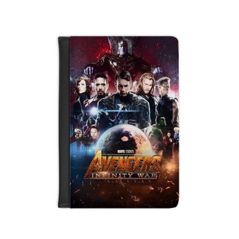 The Avengers Infinity War Custom PU Faux Leather Passport Cover Wallet Black Holders Luggage Travel