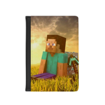 The Story of Minecraft Custom PU Faux Leather Passport Cover Wallet Black Holders Luggage Travel