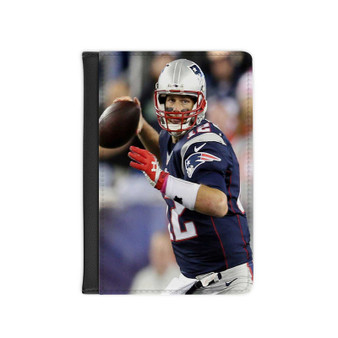 Tom Brady New England Patriots Football Player Custom PU Faux Leather Passport Cover Wallet Black Holders Luggage Travel