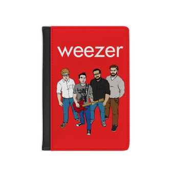 Weezer Band Custom PU Faux Leather Passport Cover Wallet Black Holders Luggage Travel