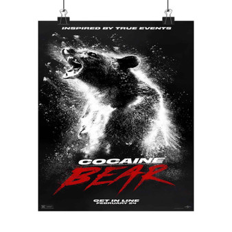 Cocaine Bear Art Satin Silky Poster for Home Decor