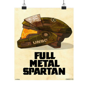 Halo Full Metal Spartan Art Satin Silky Poster for Home Decor