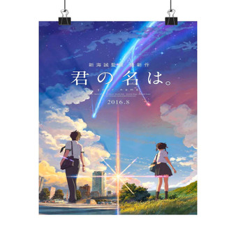 Kimi No Wa Your Name Art Satin Silky Poster for Home Decor