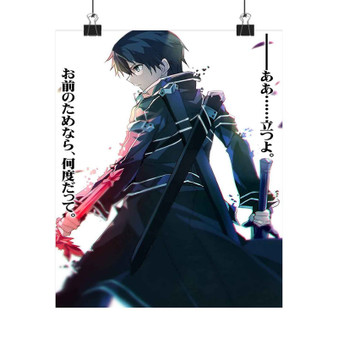 Kirito Sword Art Online Anime Art Satin Silky Poster for Home Decor