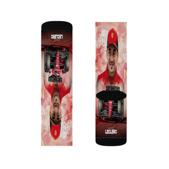 Charles Leclerc F1 Polyester Sublimation Socks White