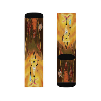 Gravity Falls Bill Cipher Polyester Sublimation Socks White