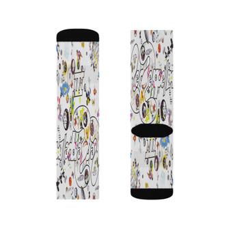 Led Zeppelin III 1970 Polyester Sublimation Socks White