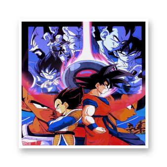 Goku and Vegeta Dragon Ball Z Vintage White Transparent Vinyl Kiss-Cut Stickers