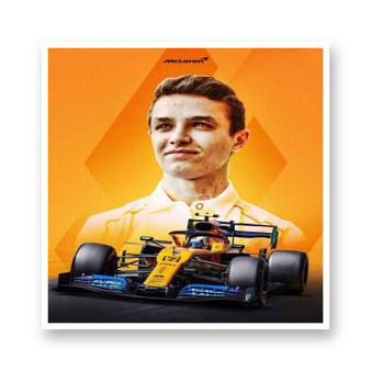 Lando Norris F1 Mc Laren White Transparent Vinyl Kiss-Cut Stickers