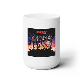 Kiss Destroyer White Ceramic Mug 15oz With BPA Free