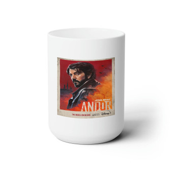 Star Wars Cassian Andor White Ceramic Mug 15oz With BPA Free