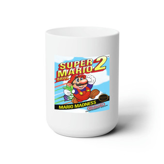 Super Mario Bros 2 Nintendo White Ceramic Mug 15oz With BPA Free