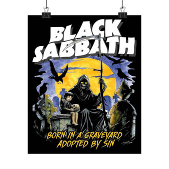 Black Sabbath Born In Graveyard Art Satin Silky Poster for Home Decor