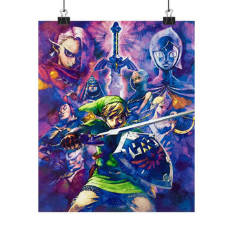 The Legend Of Zelda Watercolor Art Satin Silky Poster for Home Decor