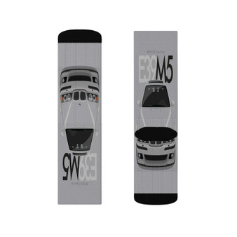 BMW M5 E39 Titanium Silver Polyester Sublimation Socks White