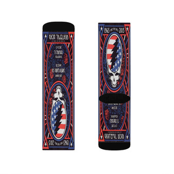 Grateful Dead Fare Thee Well Poster Polyester Sublimation Socks White