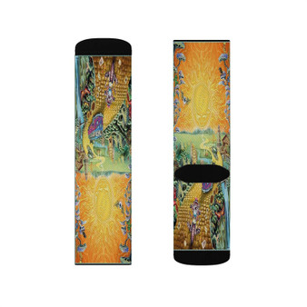 Grateful Dead Poster Polyester Sublimation Socks White