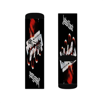 Judas Priest British Steel Polyester Sublimation Socks White