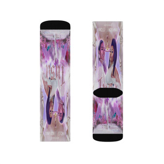 Karol G and Nicki Minaj Polyester Sublimation Socks White